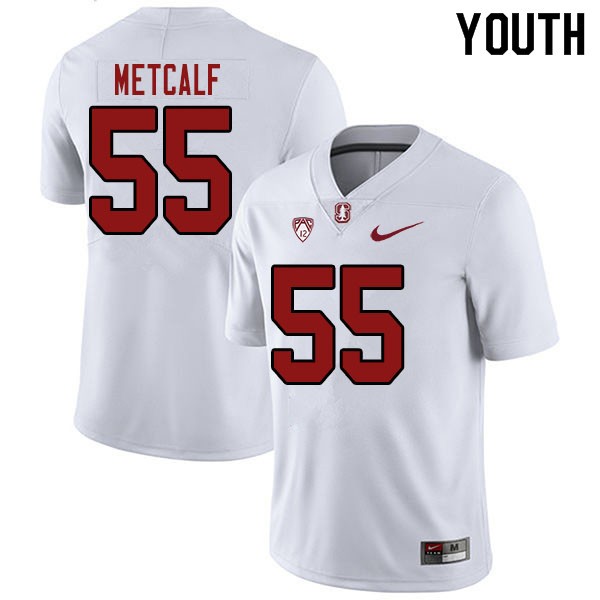 Youth #55 Drake Metcalf Stanford Cardinal College Football Jerseys Sale-White - Click Image to Close